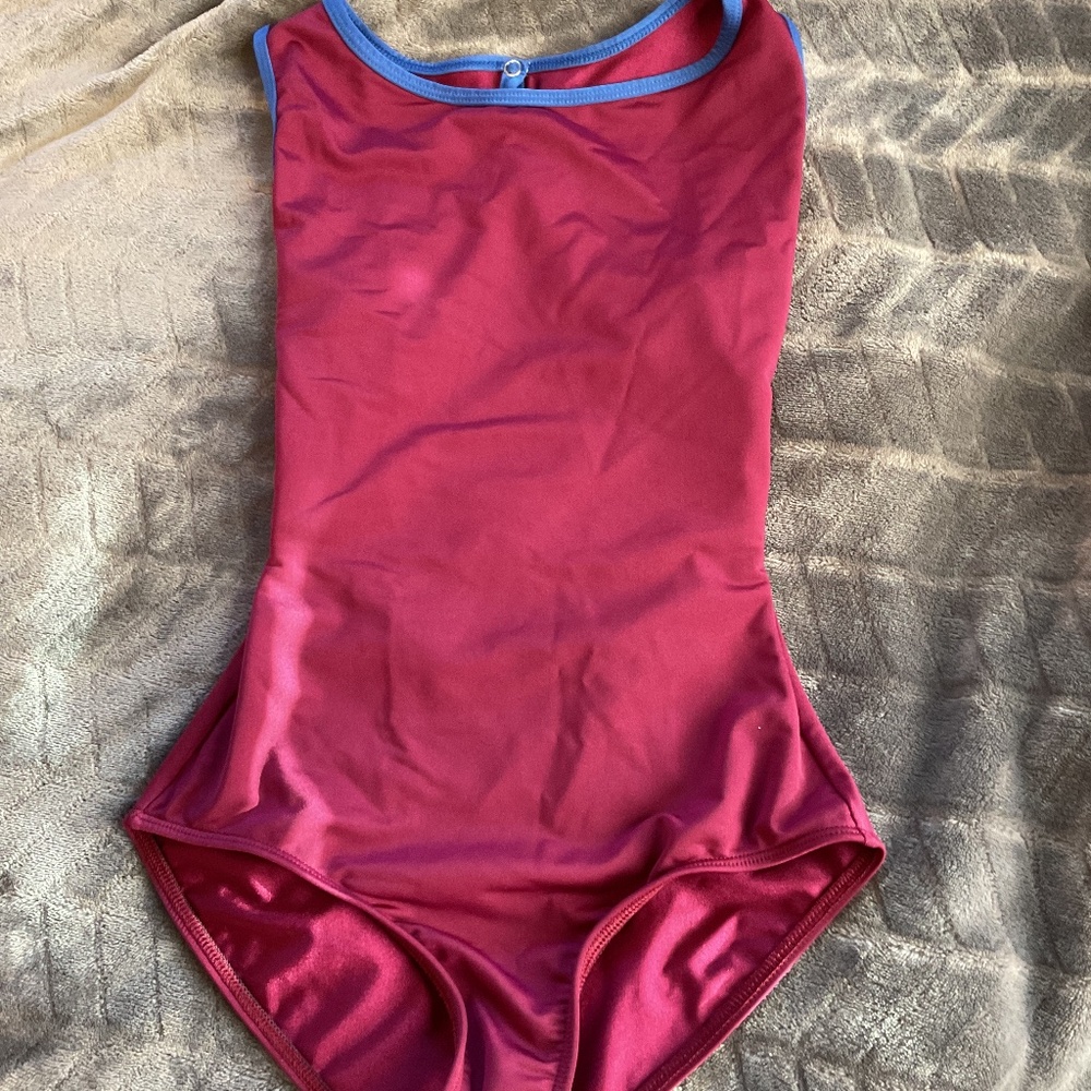 Burgundy and royal blue Mariia leotard